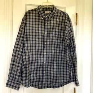 Urban UP Pipeline men’s dress shirt blue white and beige XL front pocket